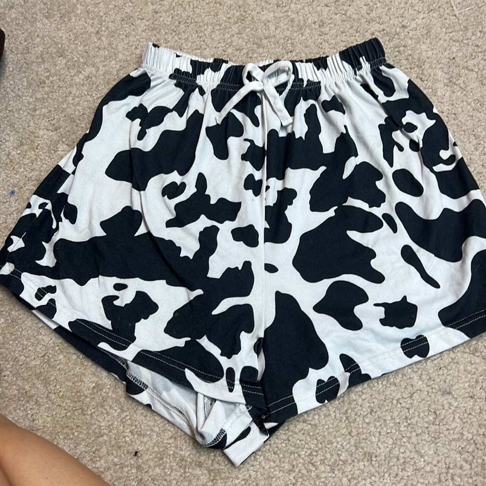 Cow print shorts